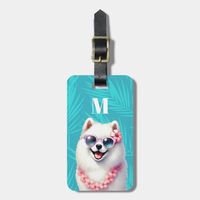 Samoyed Hund Bagagebrickor (Vertikal Framsida)
