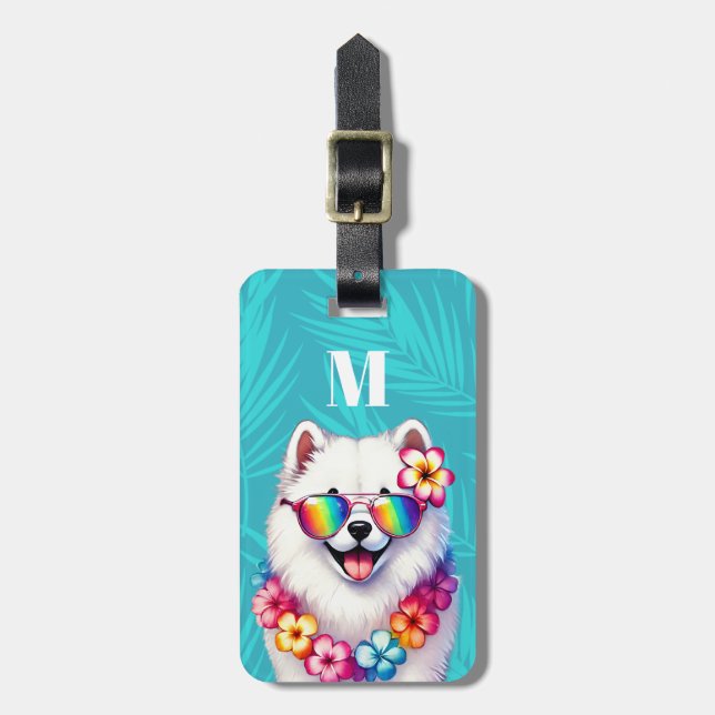 Samoyed Hund Bagagebrickor (Vertikal Framsida)