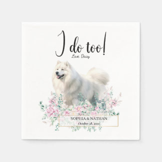 Samoyed Hund Bröllop Cocktail Napkins Pappersservett
