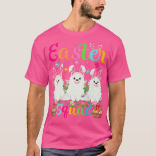 Samoyed Hund Bunny Ear Påsk Squad Samoyed Lycklig  T Shirt