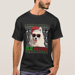 Samoyed Hund Feliz Navidog Funny jul T Shirt
