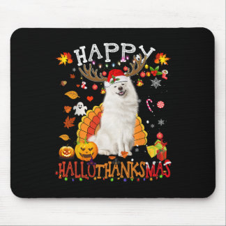 Samoyed Hund Halloween jul Hund Lycklig Hallotha Musmatta