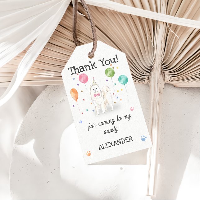 Samoyed Hund Hund Birthday Tack Gift Märkre Presentetikett (Skapare uppladdad)