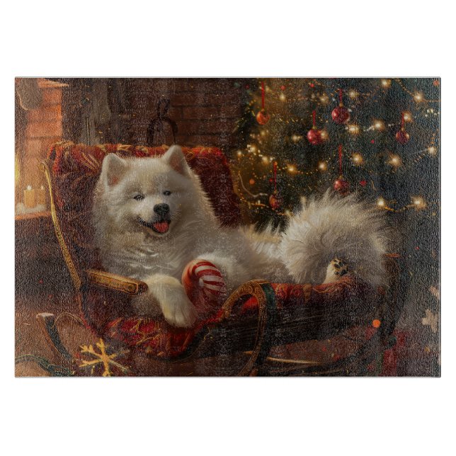 Samoyed Hund jul Festive (Framsidan)