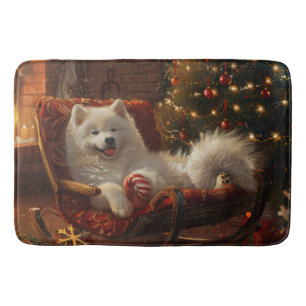Samoyed Hund jul Festive Badrumsmatta