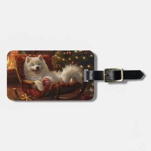 Samoyed Hund jul Festive Bagagebricka