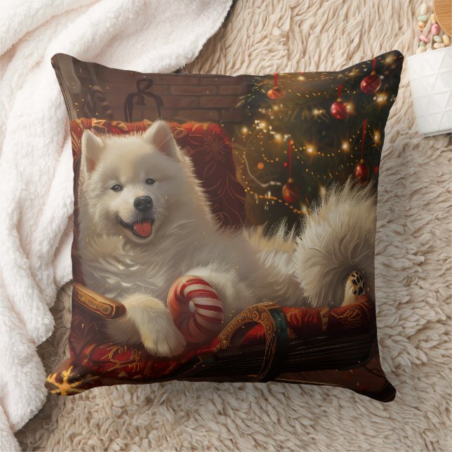 Samoyed Hund jul Festive Kudde (Filt)
