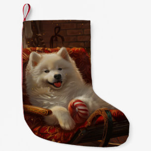 Samoyed Hund jul Festive Liten Julstrumpa