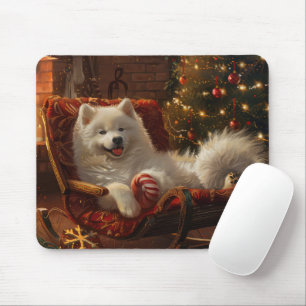 Samoyed Hund jul Festive Musmatta