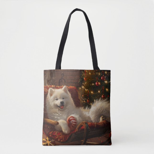 Samoyed Hund jul Festive Tygkasse (Framsida)