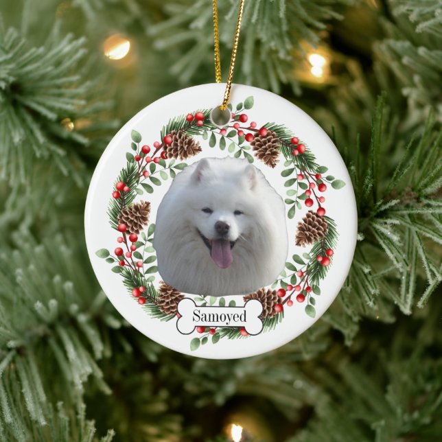 Samoyed hund julgransprydnad keramik (Träd)