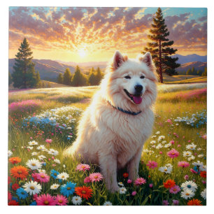 Samoyed hund kakelplatta