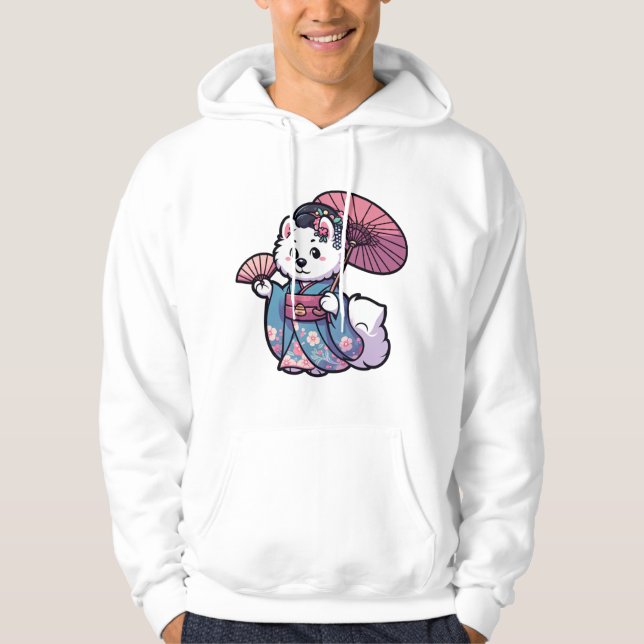 Samoyed Hund Kimono Hoodie (Framsida)