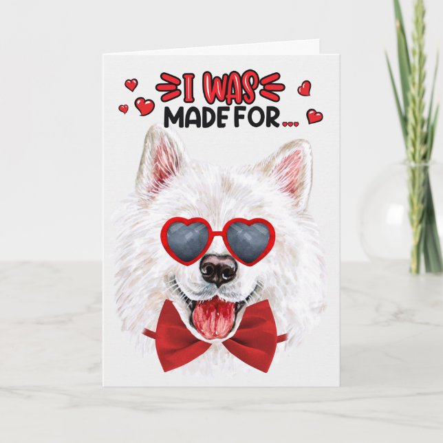 Samoyed Hund Made for Loving You Valentine Helgkort (Framsida)