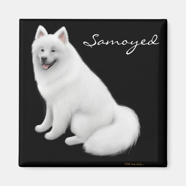 Samoyed Hund Magnet (Framsidan)