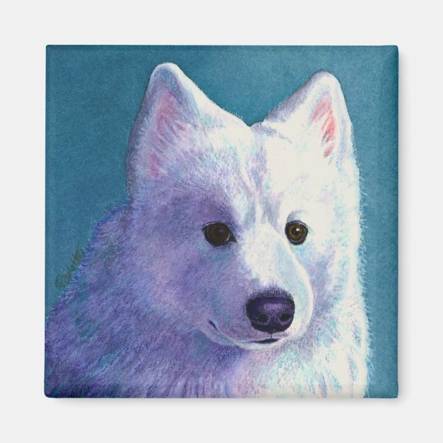 Samoyed Hund Magnet - "Buddha" (Framsidan)