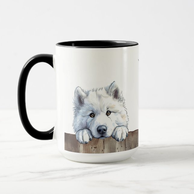 Samoyed Hund Mugg (Vänster)
