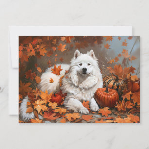 Samoyed Hund Personlig Namn höst Anteckningskort