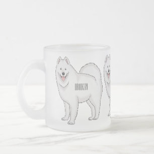Samoyed hund serieillustration frostad glasmugg