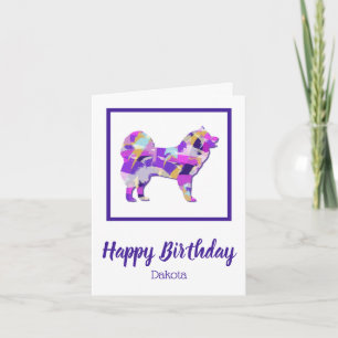 Samoyed Hund Silhouette Cute Lila PY&B Kort