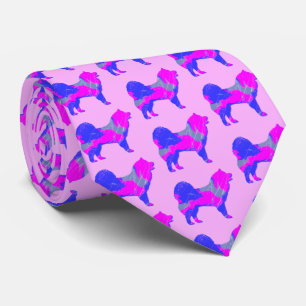 Samoyed Hund Silhouette Rosa & Blue Ljus rosa Slips