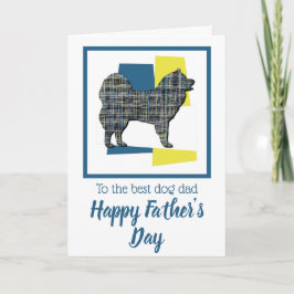 Samoyed Hund Silhouette TriColor Far's Day Card Kort