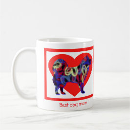 Samoyed Hund Silhouette Valentines day Red Heart Kaffemugg