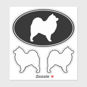 Samoyed Hund Silhouettes Vinyl Sticker Set Klistermärken