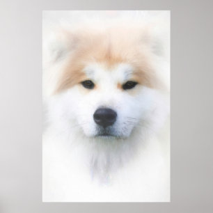 SAMOYED HUND ’SNÖ KUNG’ POSTER