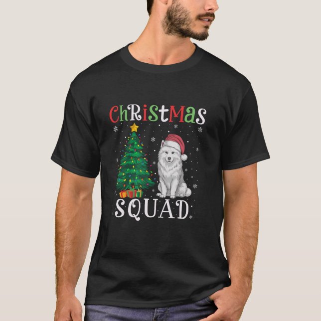 Samoyed Hund Squad Boys Girls Kids Julgran L T Shirt (Framsida)