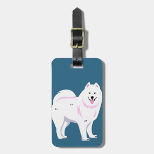 Samoyed Hund Tecknad Bagagebricka