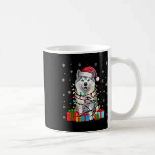 Samoyed Hund Ugly Julafton Ljus Santa Hat Samoyed Kaffemugg