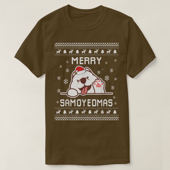 Samoyed Hundägare Ugly jul Sweater for Holid T Shirt (Design framsida)