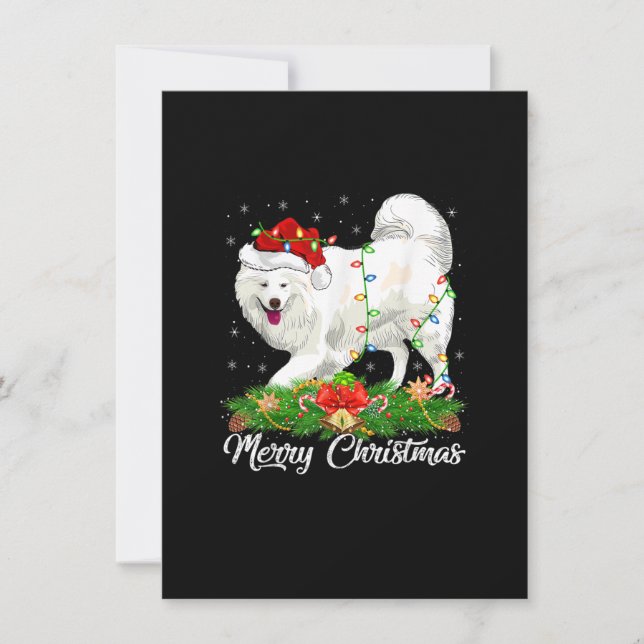 Samoyed hundälskare Matchning Santa hatt Samoyed j Inbjudningar (Framsida)