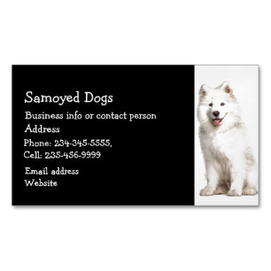 Samoyed Hundar Breeder Pet Sitter Affärskort Magnetiska Visitkort