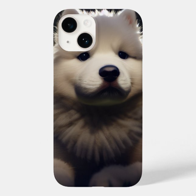 Samoyed Husky Puppy Fluffy Adsible Cute Hund Art (Baksida)