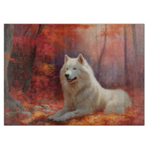 Samoyed i Höst löv Fall Inspire