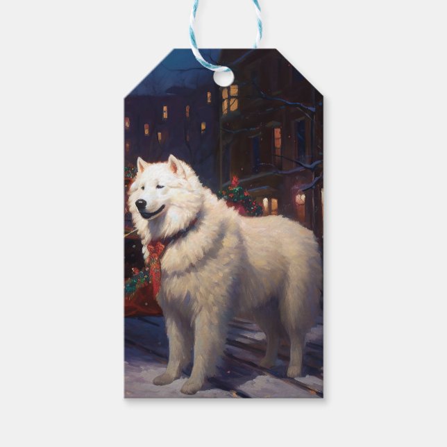 Samoyed jul Festive Season Presentetikett (Framsidan)