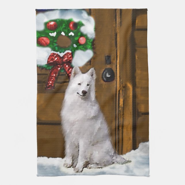 Samoyed jul kökshandduk (Vertikal)