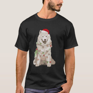 Samoyed jul Ljus Julafton Hund älskare Santa Hat T Shirt
