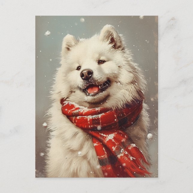 Samoyed jul vykort (Framsida)