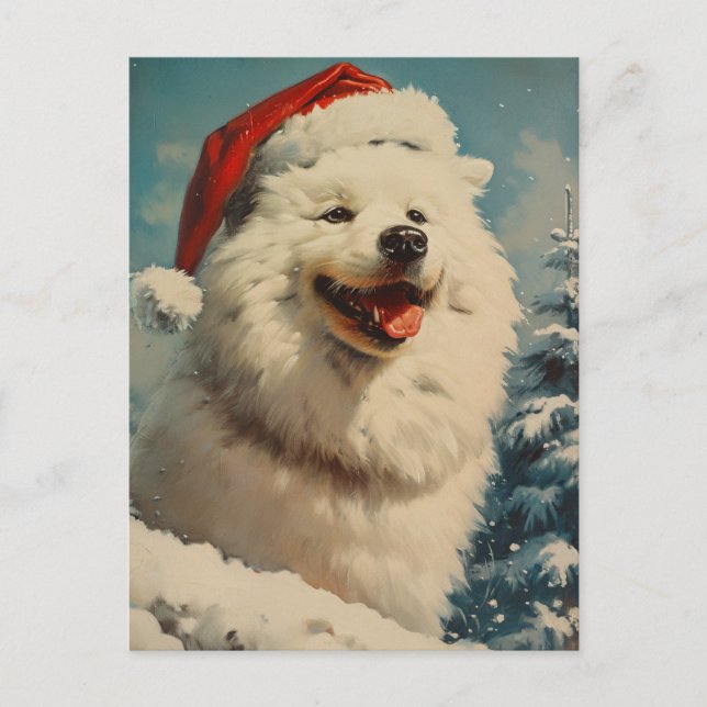 Samoyed jul vykort (Framsida)