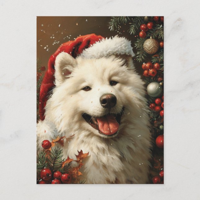 Samoyed jul vykort (Framsida)