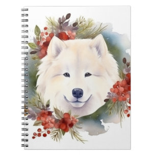 Samoyed jul Wandemin Festive Valp Anteckningsbok