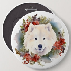 Samoyed jul Wandemin Festive Valp Knapp