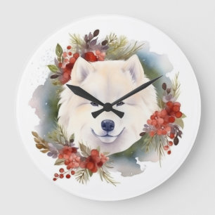Samoyed jul Wandemin Festive Valp Stor Klocka
