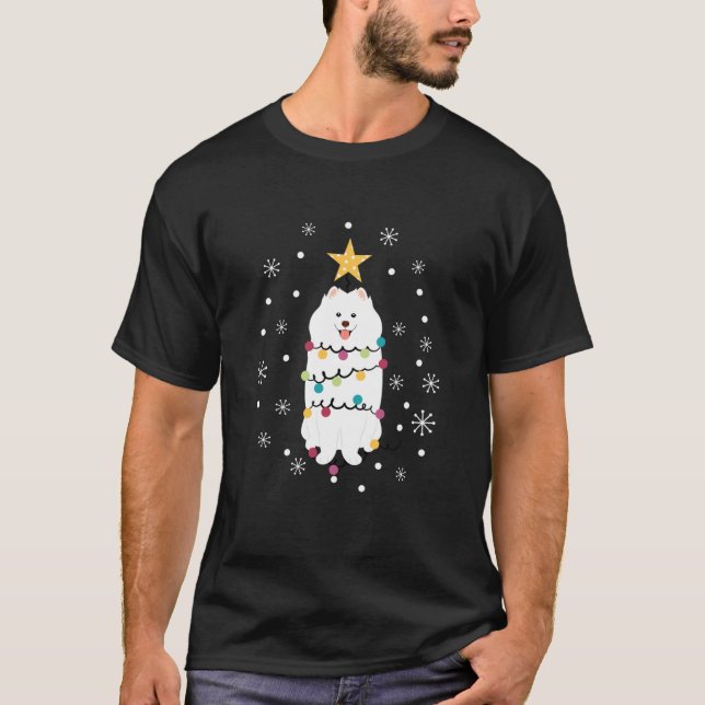 Samoyed Julgran Classic T Shirt (Framsida)