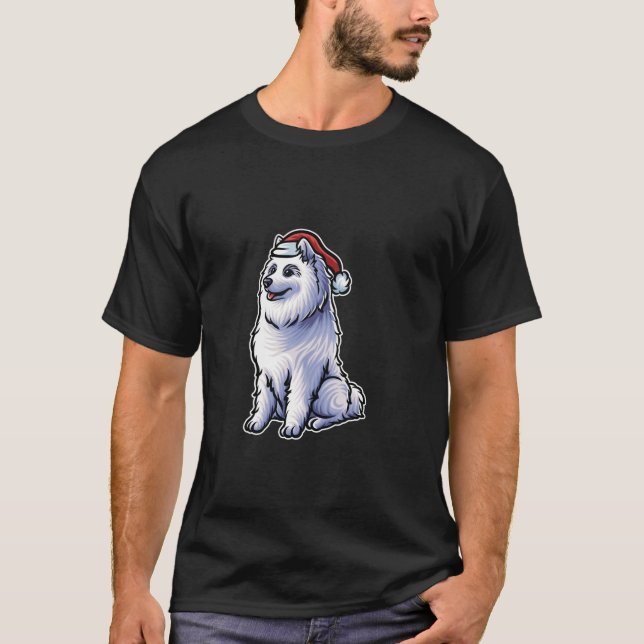 Samoyed Jultomten Hat God jul Hund X Mas T Shirt (Framsida)