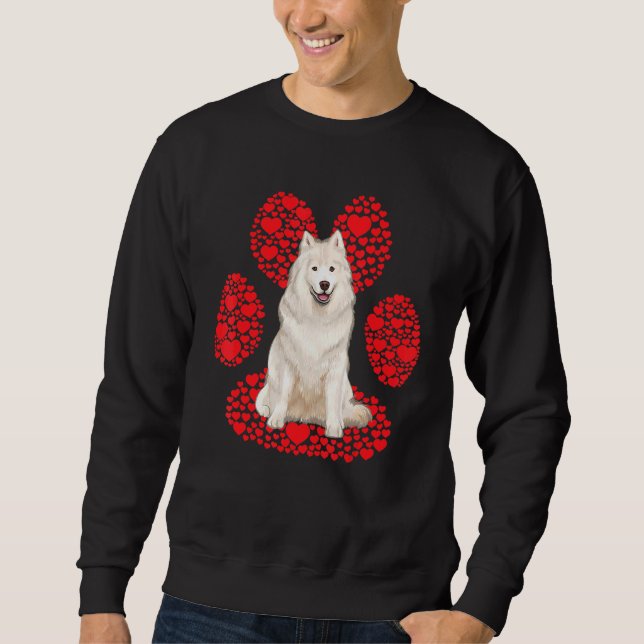 Samoyed Kärlek Pata Lång Ärmad Tröja (Framsida)