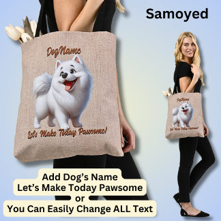 Samoyed - lägg till Hund Namn, Ändra text Tygkasse